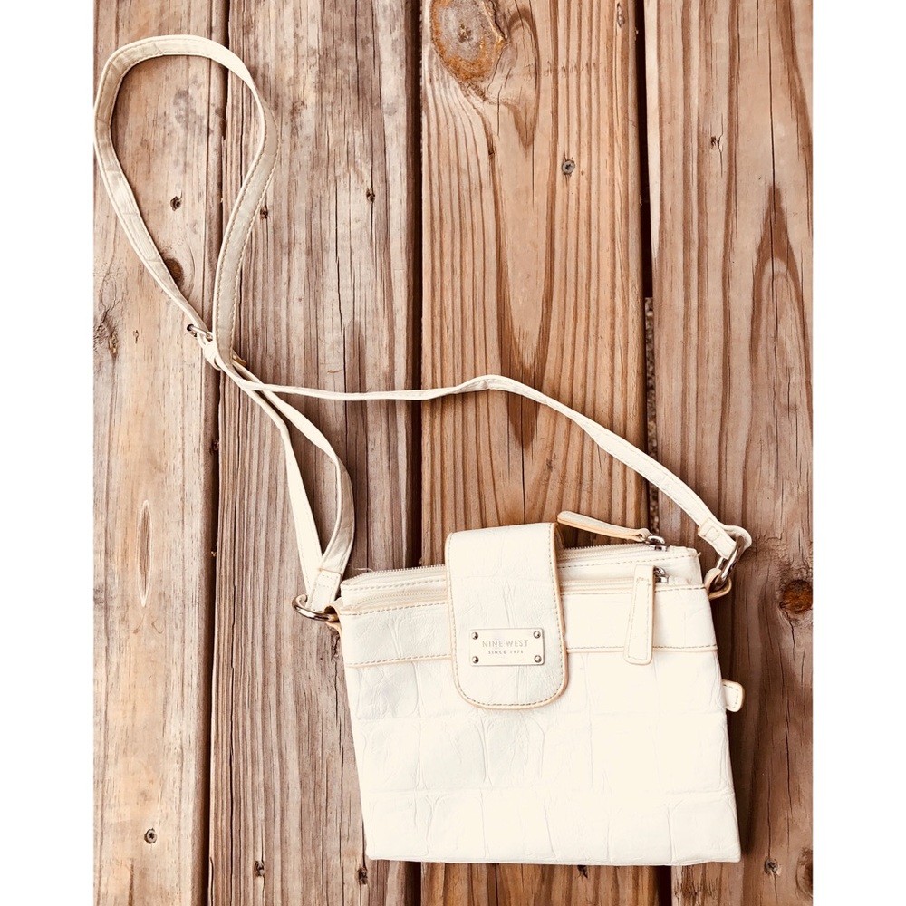 Nine West Faux Leather White Crossbody
